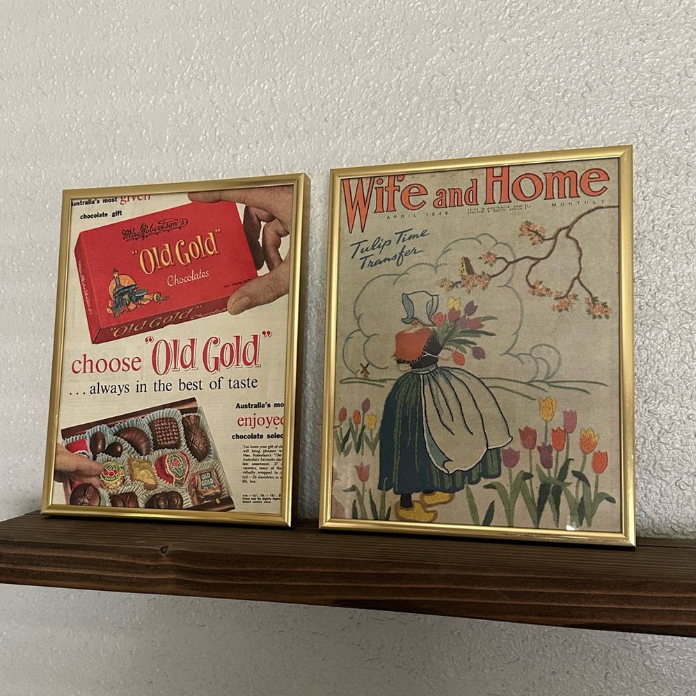 Framed 1960’s magazine pages